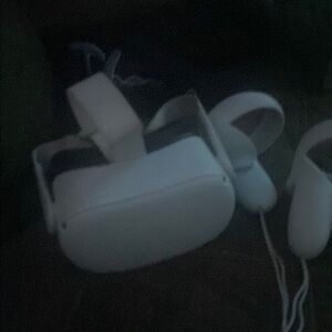 White VR Headset with Controllers